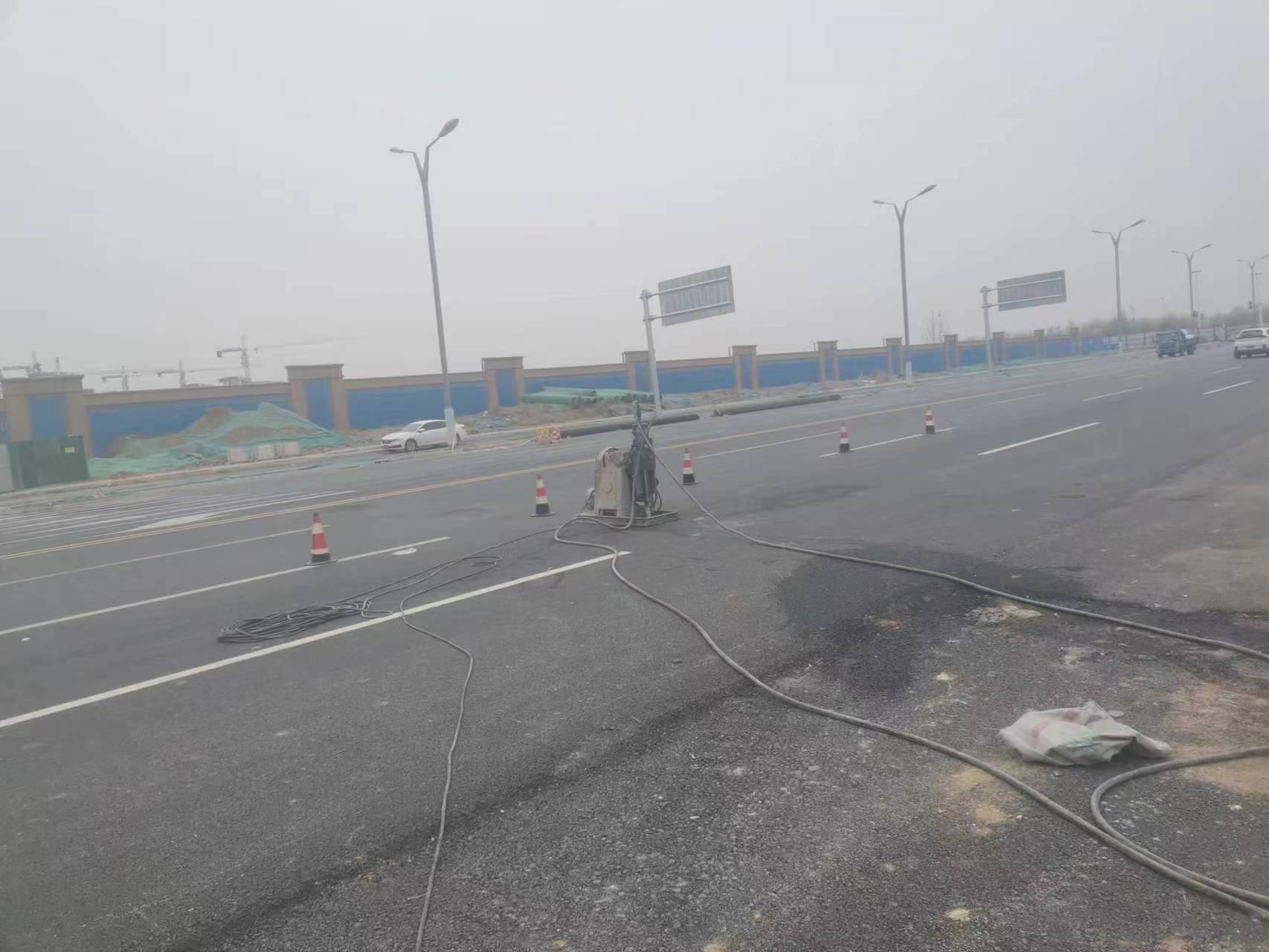 竹根滩镇马路注浆